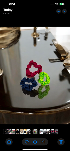 3 different color scrunchies for girls.