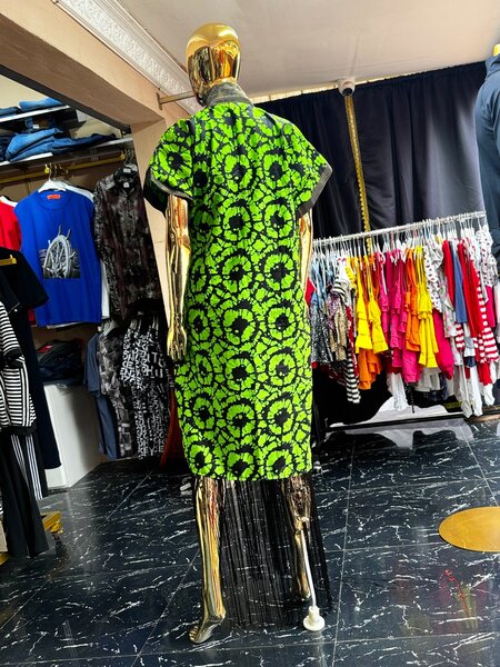 Green and black Africa wear