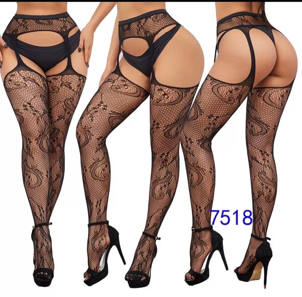 Collant filet en motif