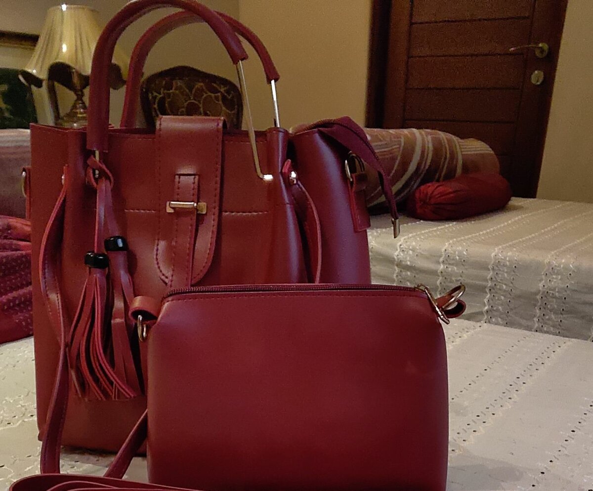 Soft leather bags set of two