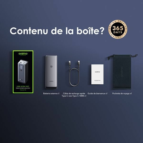 Chargeur portable 130W rapide