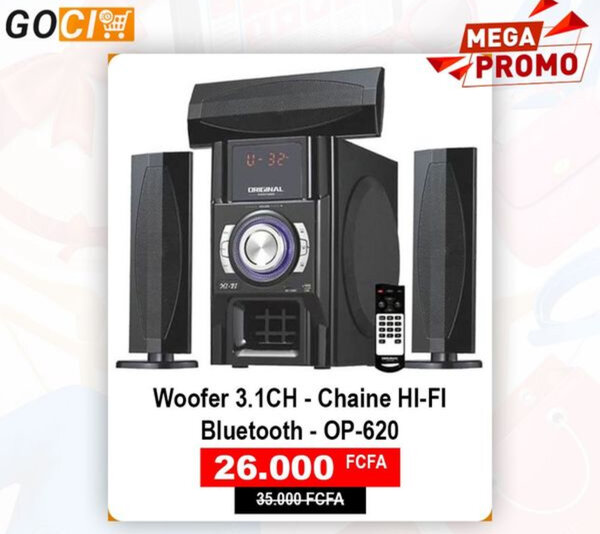 Woofer 3.1 CH -Chaine Hi-Fi Bluetooth - OP-620
