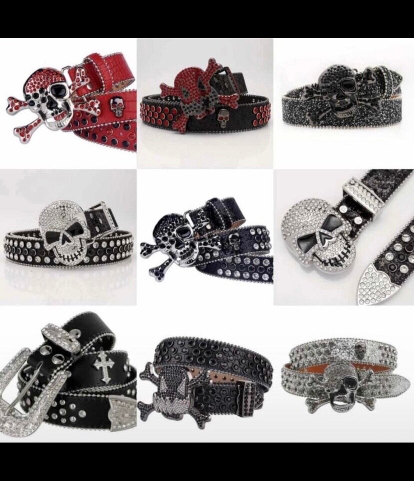 Ceinture Strass Crâne Rock