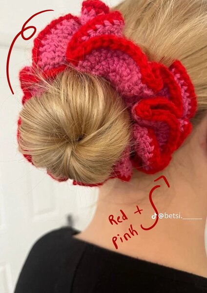 Chouchou crochet coloré