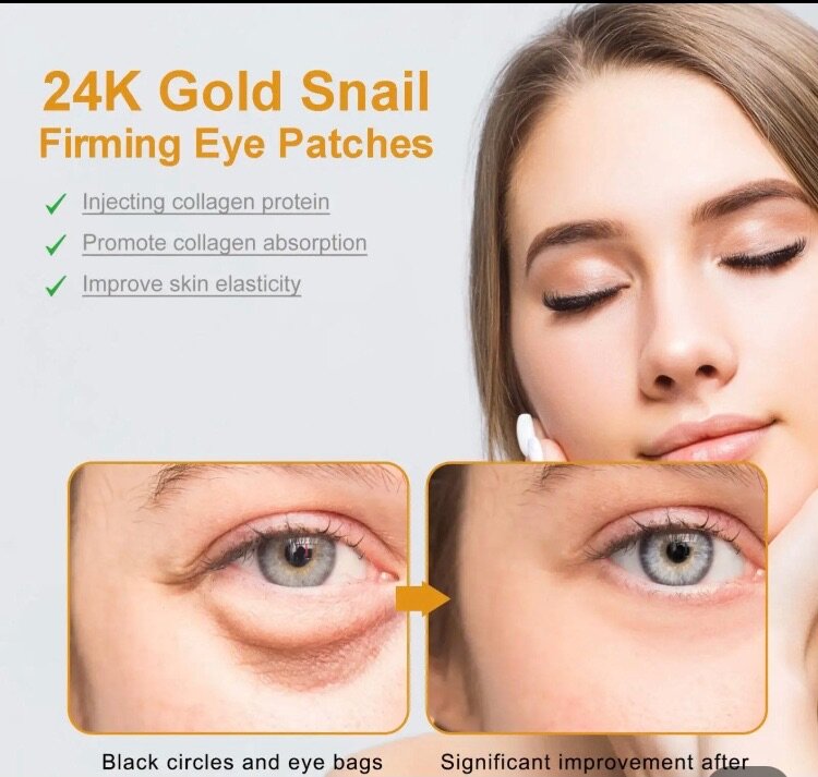 24k Gold snail firming eye patches.