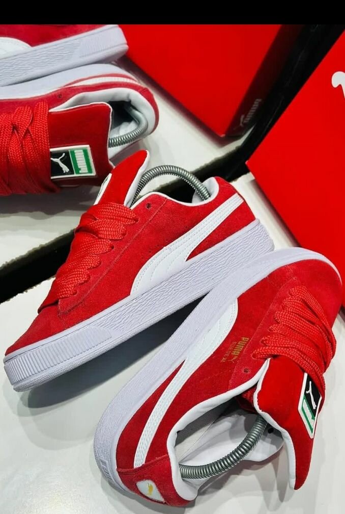 Baskets Suède Classiques Bleu/ Rouge