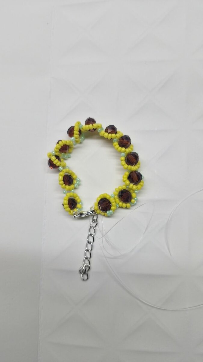 Bracelet tournesol perlé