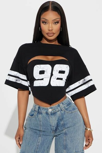 T-shirt femme "98" découpé
