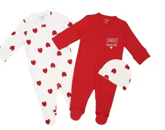 Grenouillère fiile rouge blanc