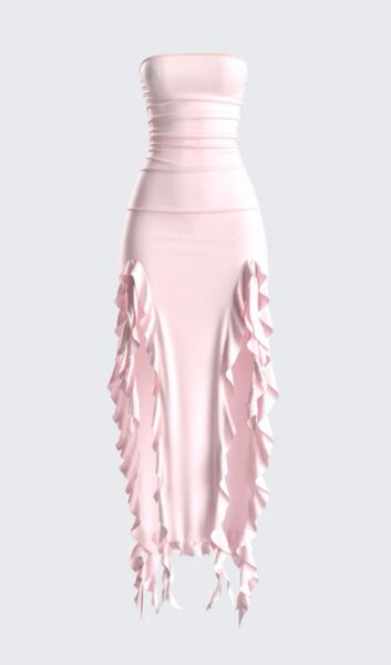 Elegant Ruffled Strapless Dress