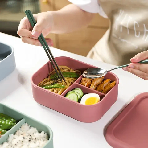 Silicon partitioned lunch box