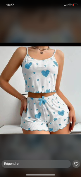 Ensemble Pyjama Cœur Femme