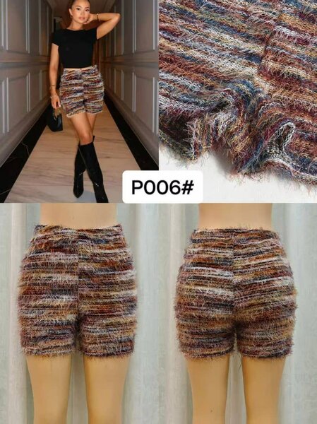 Shorts en laine multicolore