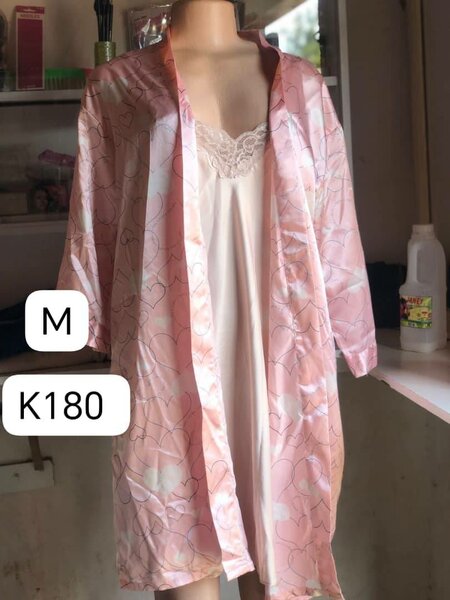 Elegant Satin Nightgown with Robe