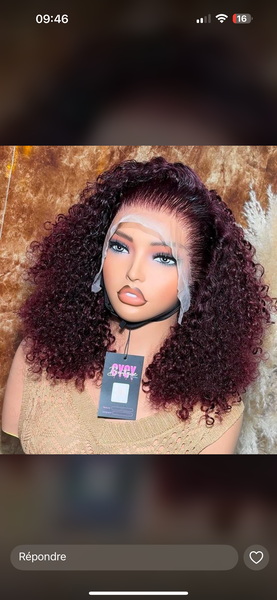 Perruque bouclée lace front