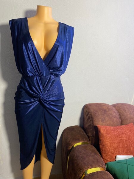 Robe longue bleu élégante