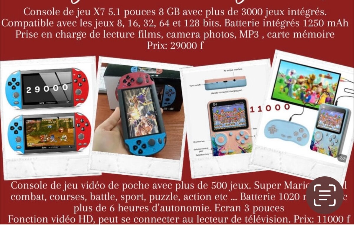 Console de Jeu Portable X7