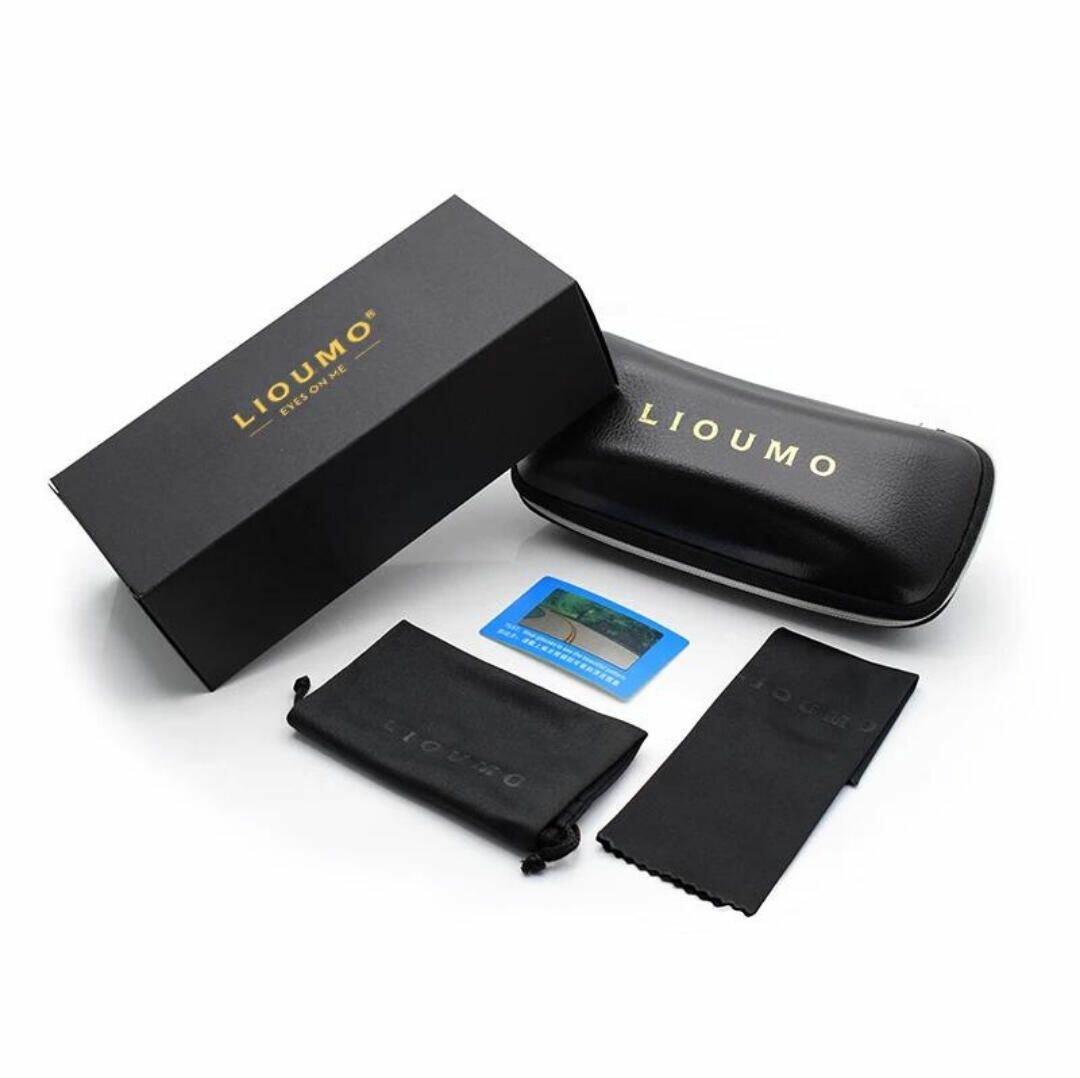 LIOUMO Rivet Square Photochromic Sunglasses