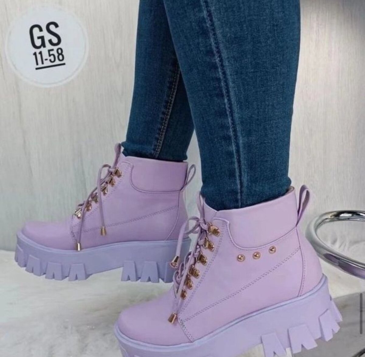 Winter Ankle Boots Fashion Purple Platform Chelsea Shoes