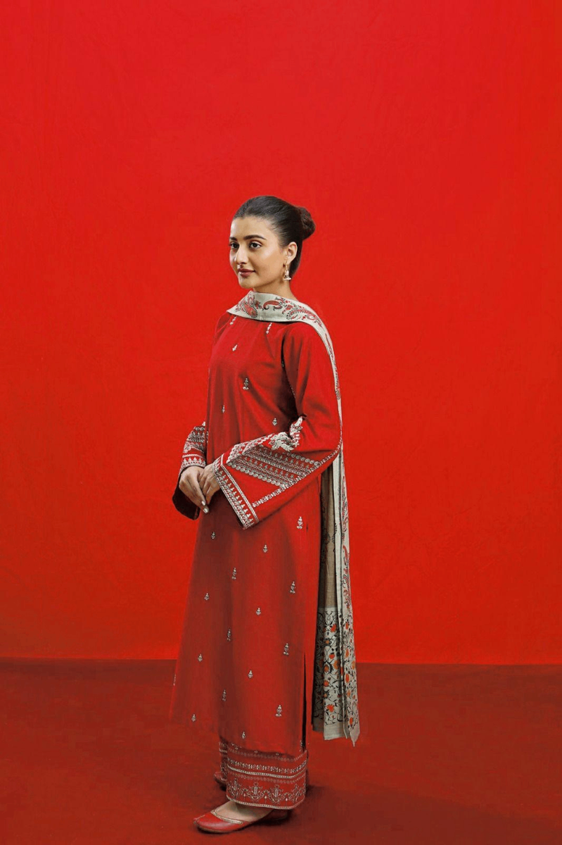 3 PCs Women's unstitched Dhanak Suit