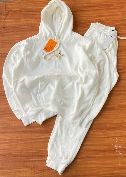 PLAIN HOODIE TOP AND DOWN