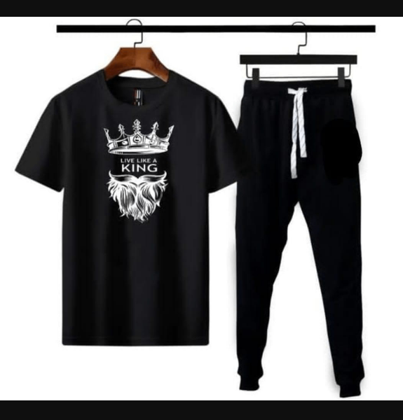 2pcs men's Polyester Dri fit printed track suit