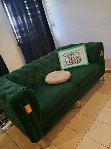 Canapé Vert Velours Élégant