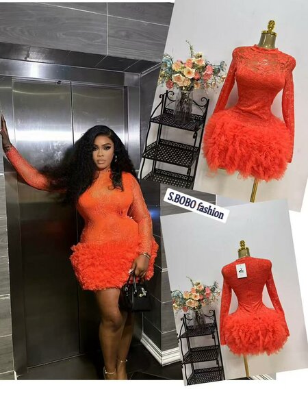 Robe en dentelle rouge glamour