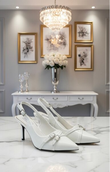 Sandales à talons blanc chic