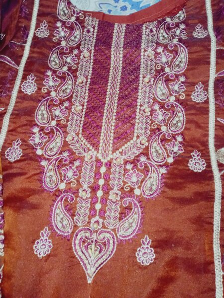 Maroon Embroidered dress