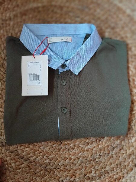 Polo homme kaki élégant