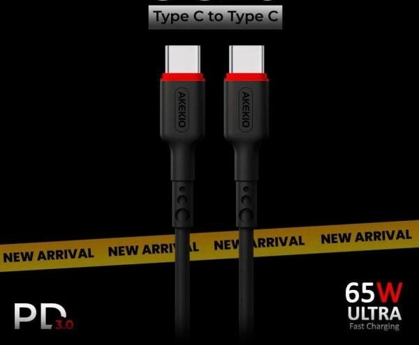 Akekio Uc20 Type C To Type C Data Cable  65w Fast Charging,