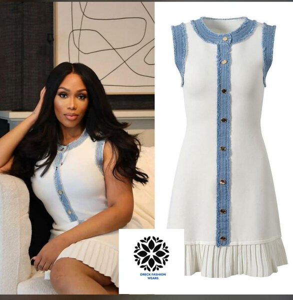 Robe chic en tricot denim