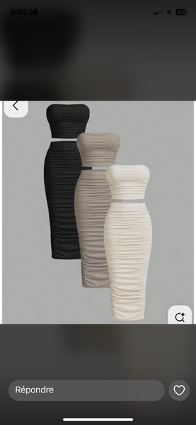 Robe moulante sans bretelles