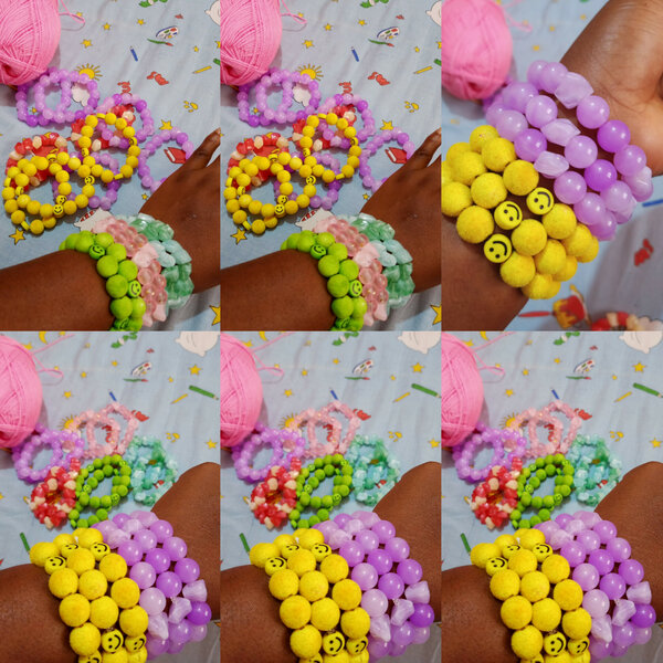 Bracelets perles colorées