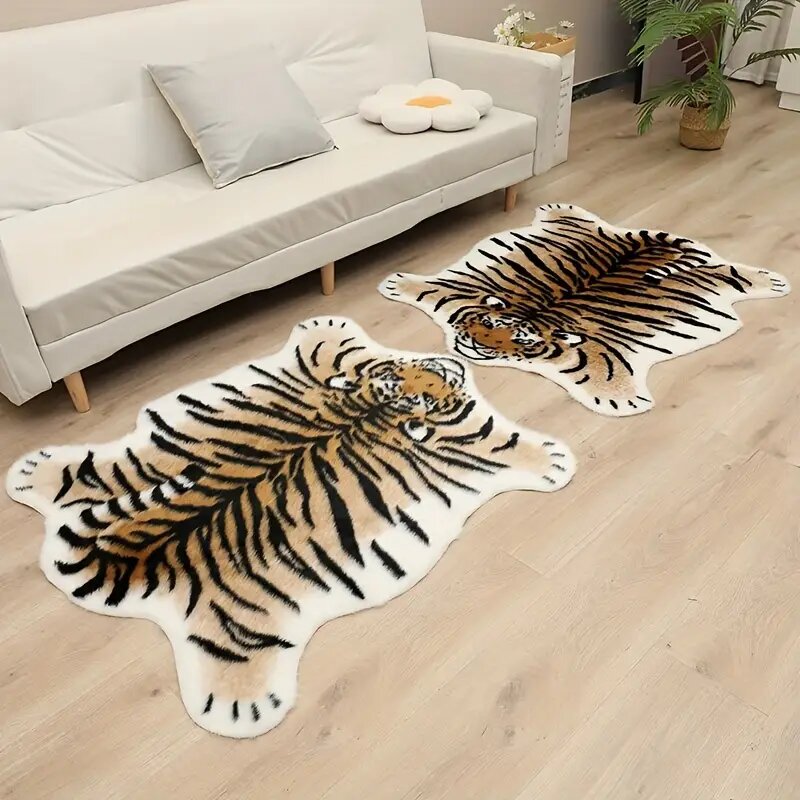 Tapis Tigre Imprimé Peluche
