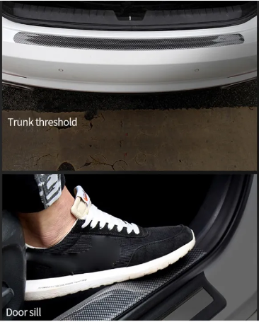 PCS Carbon Fiber Rubber Styling Door Sill Protector 7cm X 1 Meter