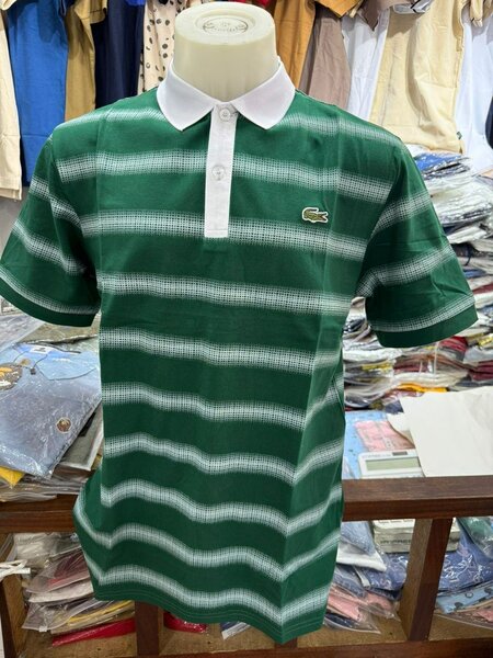 Polo rayé vert pour homme