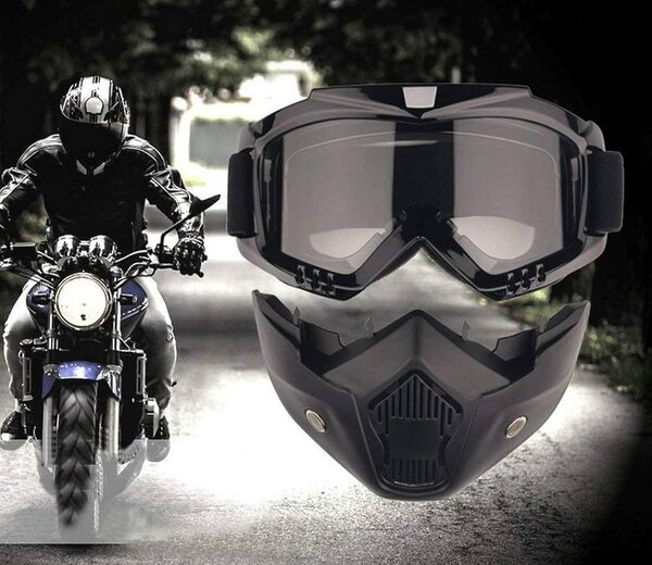 Motorbike Riding Helmet Goggles Full Face Mask