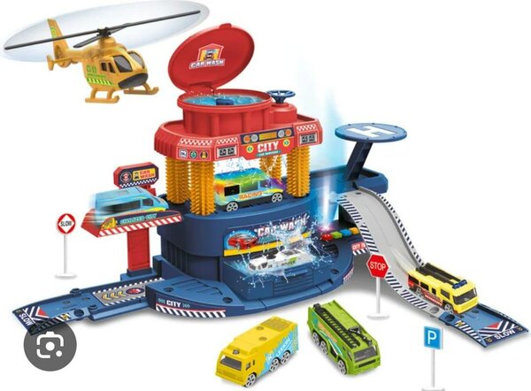 Piste de jeu de voitures et hélicoptères pour enfants