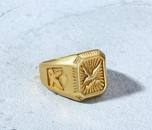 Bague Chevalière Dorée Homme