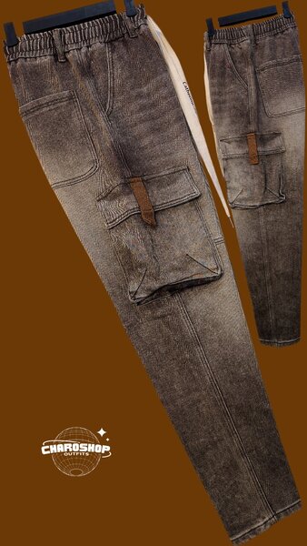 Pantalon cargo en jean homme