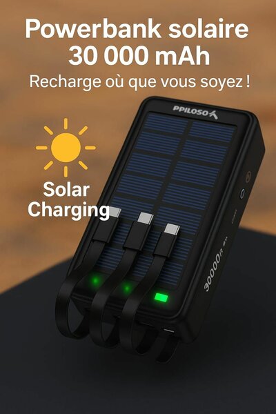 Powerbank Solaire 30000mAh