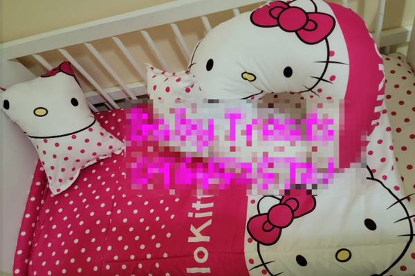 red and white hello kitty sleep kit