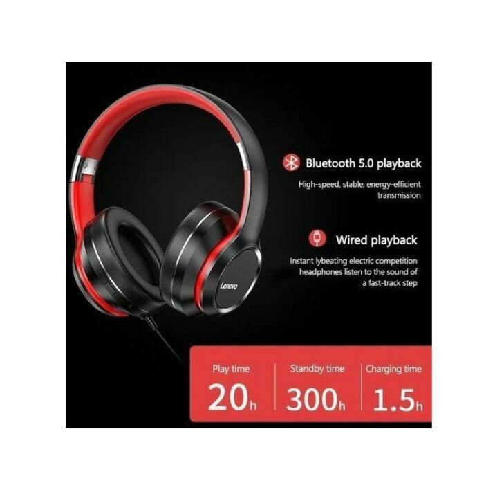 Casque Bluetooth Lenovo Sans Fil