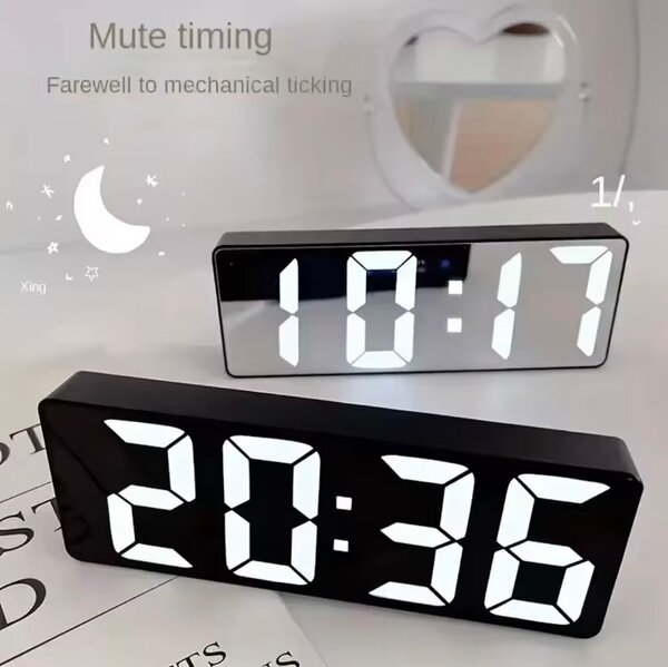Réveil numérique LED miroir