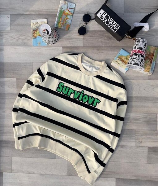 Sweat-shirt rayé "Survivor"