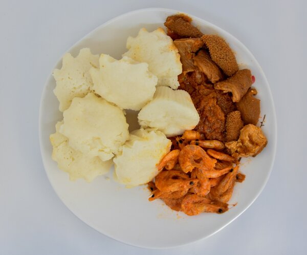 Abolo crevettes tripes