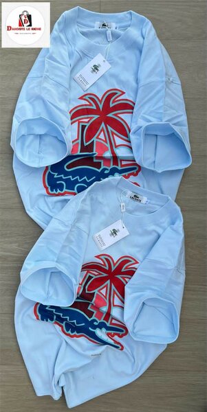 T-shirt bleu motif plage