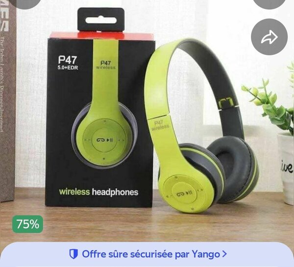 Casque sans fil P47 vert